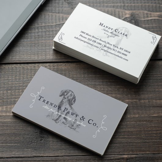 シッククラシーブティックスタイルペットサロンダッシュンドッグ 名刺
