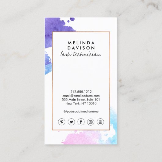 シッククリエイティブウォーターカラーアイラッシュエクステンションサロン 名刺 (裏面)