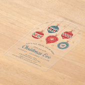 シッククリスマスイブディナーオーナメント アクリル招待状 (レイダウン)