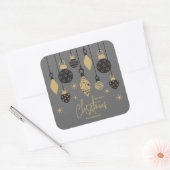 シッククリスマスオーナメントオングレー スクエアシール (封筒)