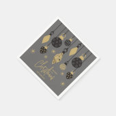 シッククリスマスオーナメントオングレー スタンダードカクテルナプキン (角)