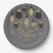 シッククリスマスオーナメントオングレー ペーパープレート (正面)