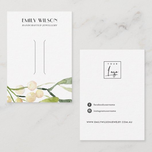 シッククリスマススノーベリーヘアクリップディスプレイカード 名刺 (正面/裏面)