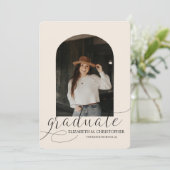 シッククリームアーチ5フォトコラージュ卒業 案内状 (スタンド正面)