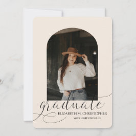 シッククリームアーチ5フォトコラージュ卒業 案内状