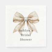 シッククリームシルバーグラムボウブライダルシャワー スタンダードランチョンナプキン (正面)