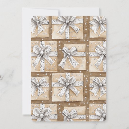 シッククリームシルバーグラムボウブライダルシャワー 招待状 (裏面)