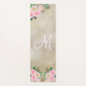 シッククリームフローラカスタムモノグラム名 ヨガマット (正面)