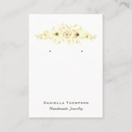 シッククリームフローラブティックジュエリーイヤリングディスプレイ 名刺