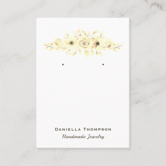 シッククリームフローラブティックジュエリーイヤリングディスプレイ 名刺 (正面)