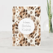 シッククリームブラウンレオパードアニマルプリント誕生日 カード (正面)