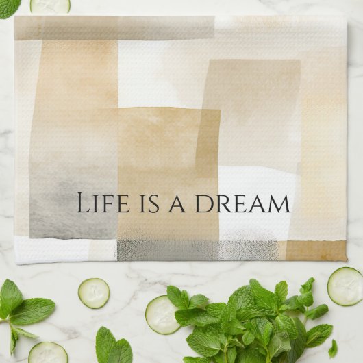 シッククリームブラウン抽象芸術 キッチンタオル (折り畳み)