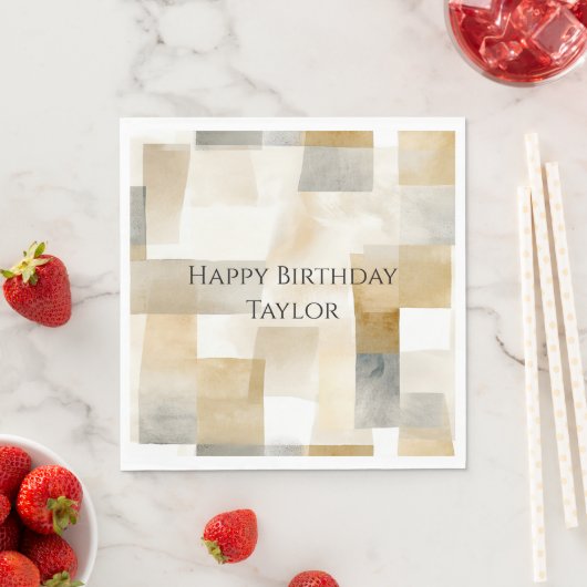 シッククリームブラウン抽象芸術 スタンダードランチョンナプキン (インサイチュ)