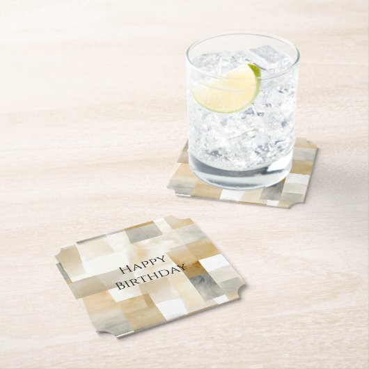 シッククリームブラウン抽象芸術 ペーパーコースター (インサイチュ)