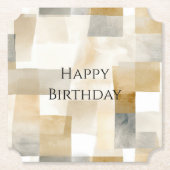 シッククリームブラウン抽象芸術 ペーパーコースター (正面)