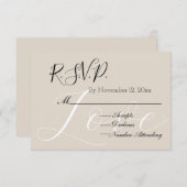 シッククリームベージュホワイトラブRSVP エンクロージャーカード (正面/裏面)