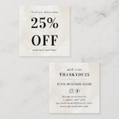 シッククリームマーブルはっきりしたタイポグラフィスモールビジネス 割引カード (正面/裏面)