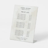 シッククリームマーブル美しいサロン爪、 ネイル価格表 台座サイン (正面)