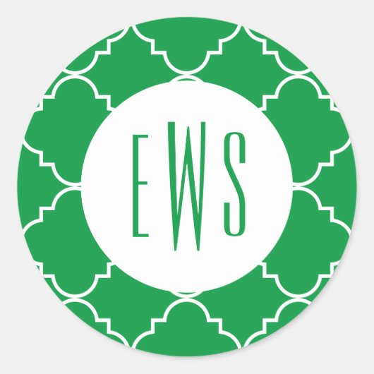 シッククローバーモノグラムステッカー ラウンドシール (正面)