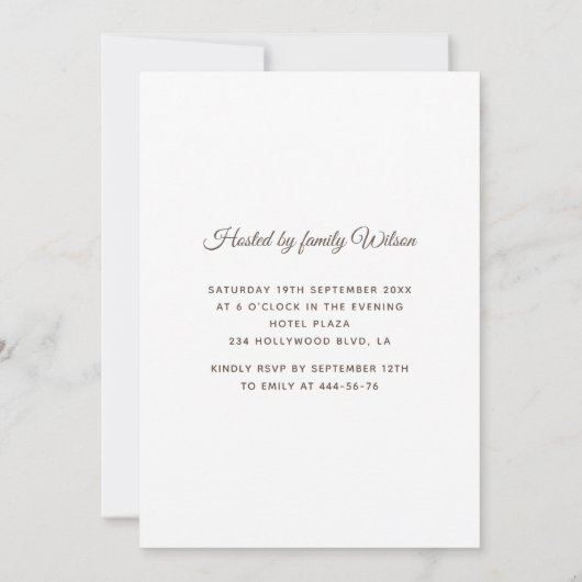 シッククールシャイニー金ゴールドドレスtiara甘い16 招待状 (裏面)