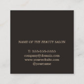 シッククールダーク淡い色のピンクリップメイクアップアーティスト スクエア名刺 (裏面)