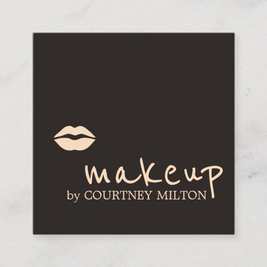 シッククールダーク淡い色のピンクリップメイクアップアーティスト スクエア名刺