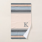 シッククールブラウン石板ブルーグレイストライプズ バスタオルセット (ハンドタオル)