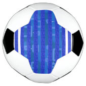 シッククールブルー幾何ストライプ サッカーボール (回転)