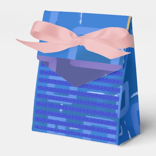 シッククールブルー金ゴールドピンク幾何ストライプ フェイバーボックス (正面サイド)