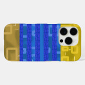 シッククールブルー金ゴールド幾何ストライプ Case-Mate iPhoneケース (裏面 (横))