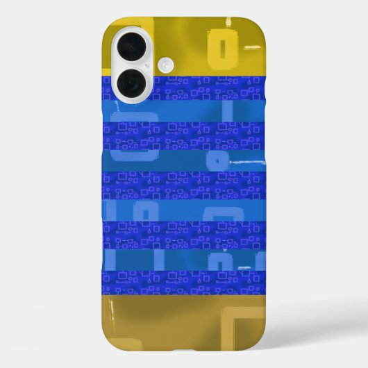 シッククールブルー金ゴールド幾何ストライプ Case-Mate iPhoneケース (裏面)