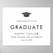 シックグラッドキャップおめでとう卒業生 ポスター (正面)