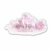 シックグラデーションなピンクと紫の水彩正方形スティック シール (正面)