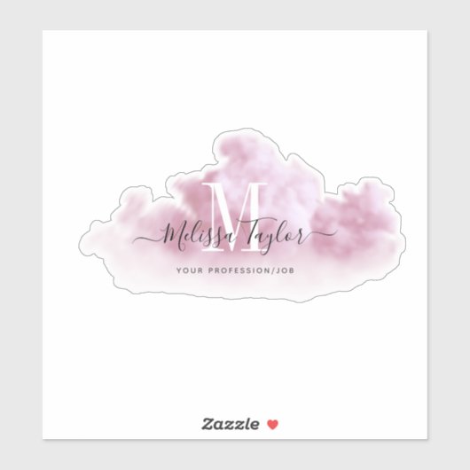 シックグラデーションなピンクと紫の水彩正方形スティック シール (シート)