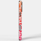 シックグラデーションな花のパタエレガントーン名ピンクオレンジ Case-Mate iPhoneケース (裏面 / 右)