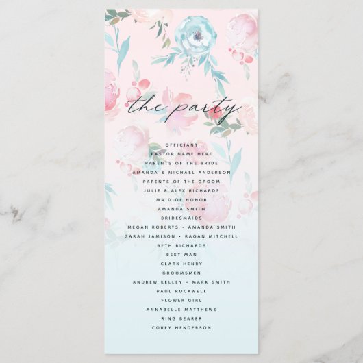 シックグラデーションガーフランスのデンフローラ結婚の儀式 プログラム (裏面)