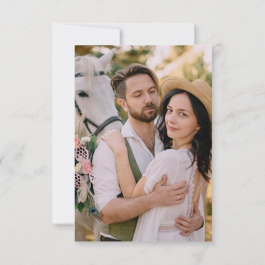 シックグラデーションクレイテラコッタ&赤面ピンクズ結婚ズ サンキューカード (裏面)