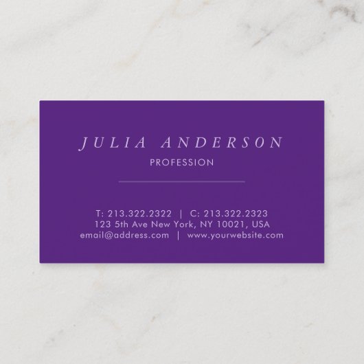 シックグラデーションパープルバイオレット葉植物型模様 名刺 (裏面)