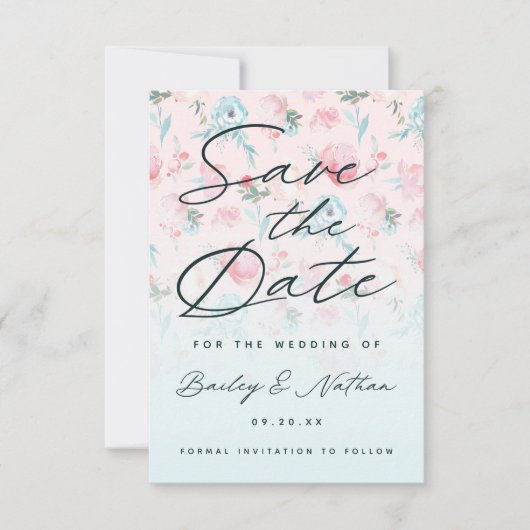 シックグラデーションピフランスのックガーデンフローラ結婚牡丹 セーブザデート (正面)