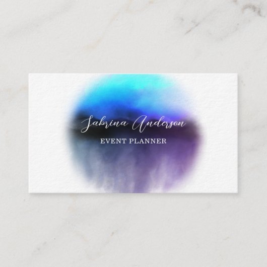 シックグラデーションピンクパープルウォーター抽象芸術 名刺 (正面)