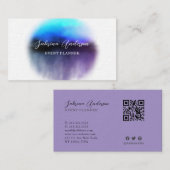 シックグラデーションピンクパープルウォーター抽象芸術 名刺 (正面/裏面)