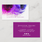 シックグラデーションピンクパープルプラムフローラ 名刺