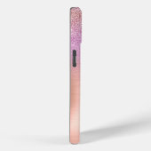 シックグラデーションピンクローズ赤面グリッターモノグラム Case-Mate iPhoneケース (裏面 / 右)