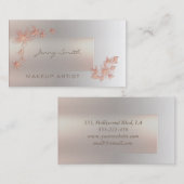 シックグラデーションブライトバラパールフローララグジュアモダンリー 名刺 (正面/裏面)