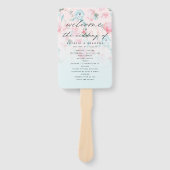 シックグラデーション庭園の結婚式式プフランスのログラム ハンドファン (正面)