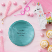 シックグラムアクアターコイズブルー誕生日 ペーパープレート (パーティー)