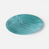 シックグラムアクアターコイズブルー誕生日 ペーパープレート (アングル)