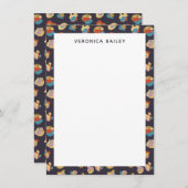 シックグラムトレンディー金ゴールドレオパードアニマルプリントパターン ノートカード (正面/裏面)