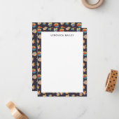 シックグラムトレンディー金ゴールドレオパードアニマルプリントパターン ノートカード (正面/裏面インサイチュ)