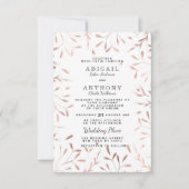 シックグラムバラシンプル金ゴールドホワイトフローラズ結婚ズ 招待状 (正面)